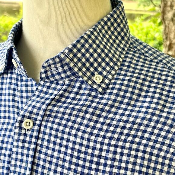 Patrick Assaraf Linen Blend Gingham Shirt. Size Large - Picture 3 of 7